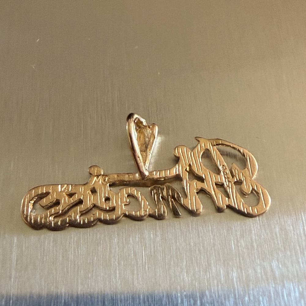 14K Gold "Princess" Script Charm - Picture 3 of 4